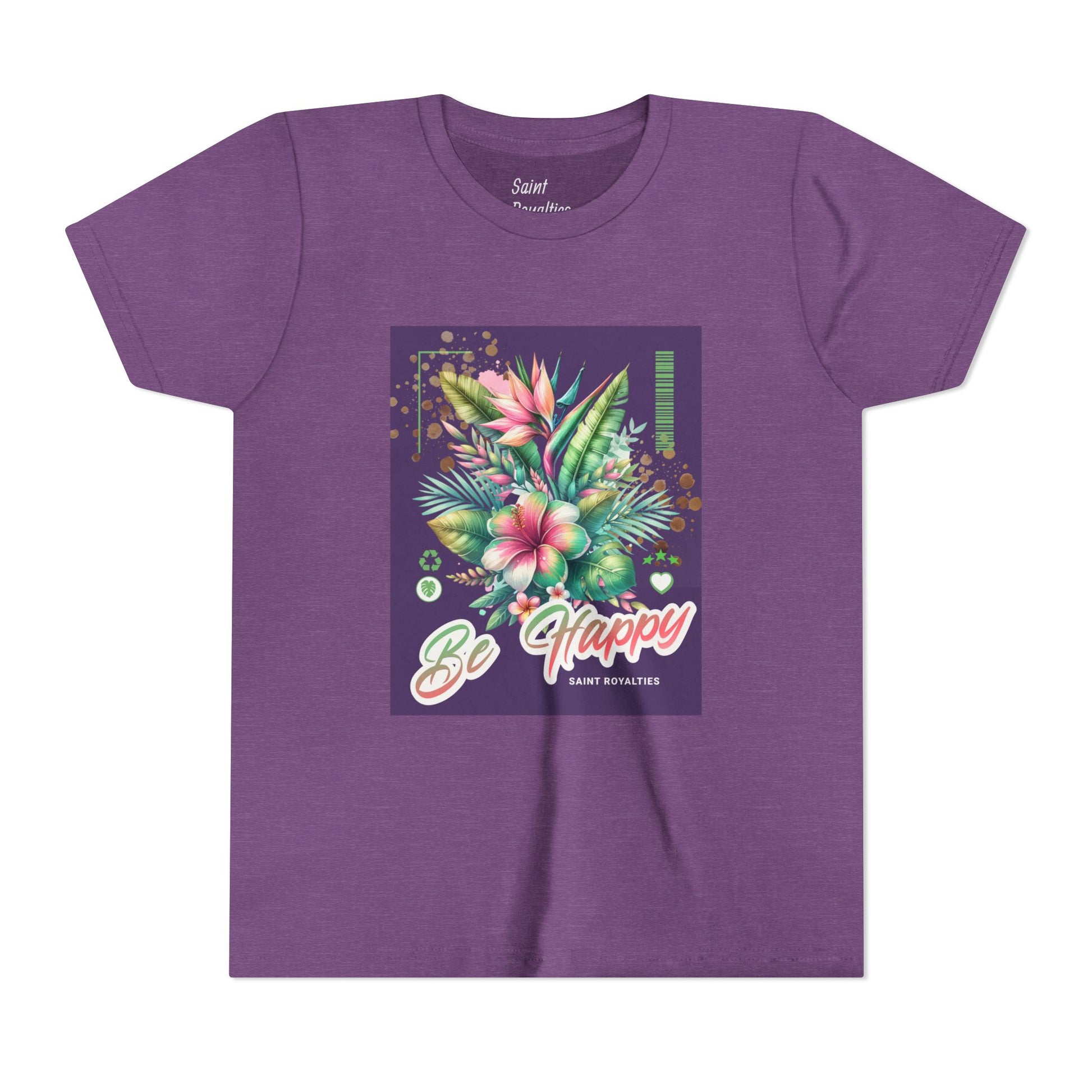Be Happy Girls T Shirt, Front side