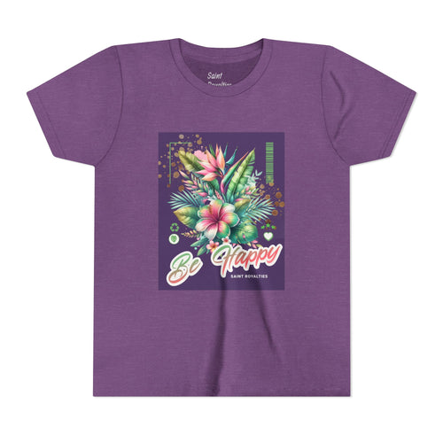 Be Happy Girls T Shirt, Front side
