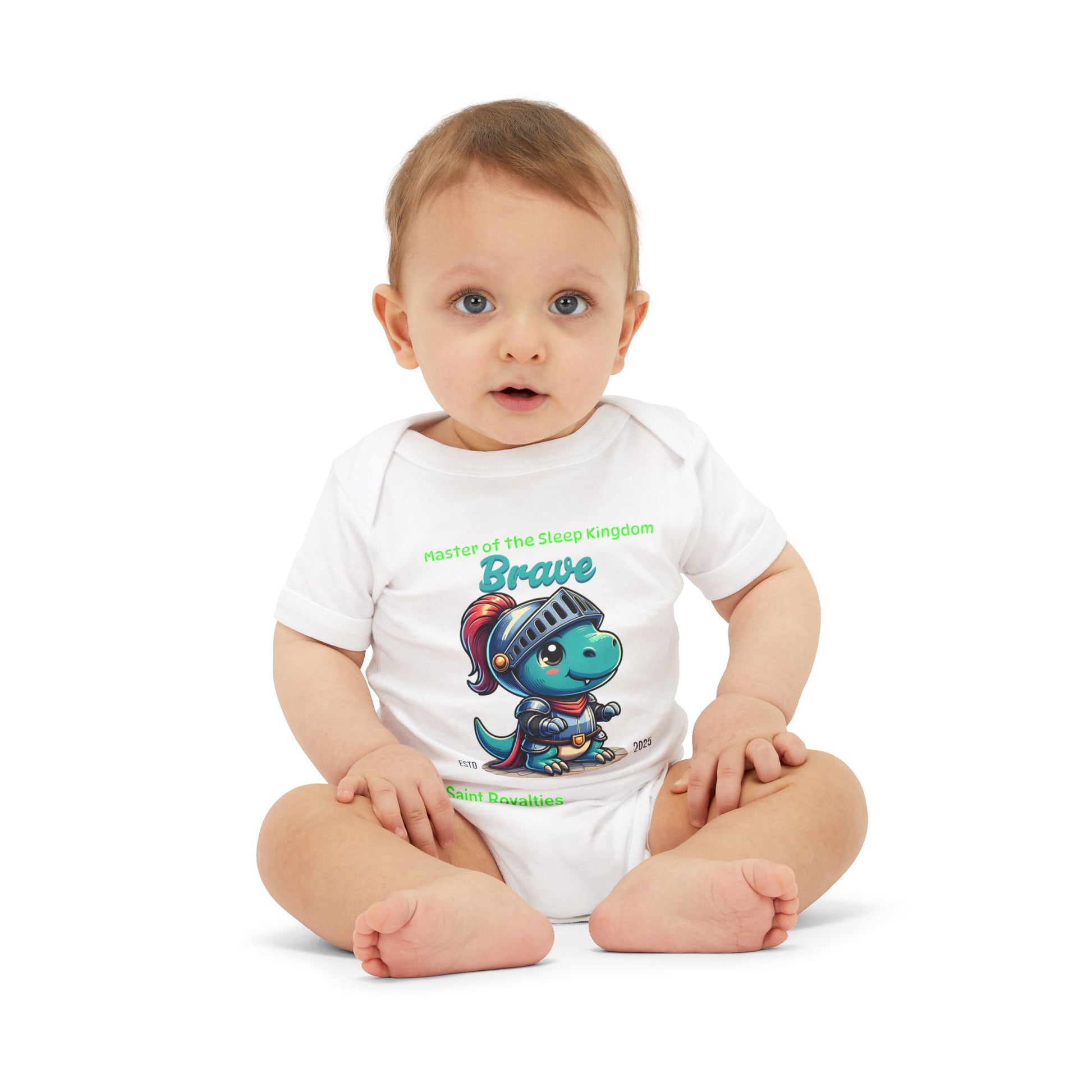 Brave Knight Onesie White, Front side