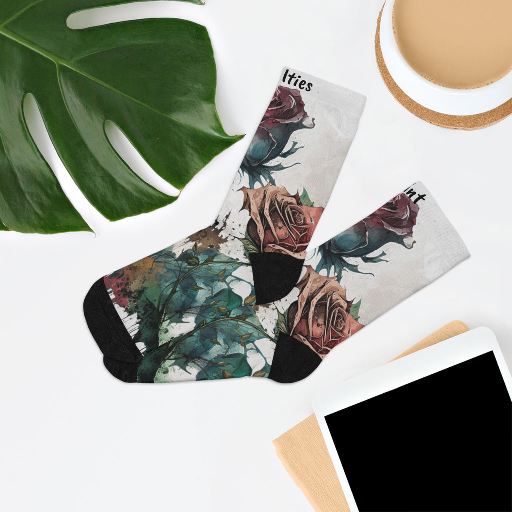 Artistic Floral Socks - Eco-Friendly Style for Every Occasion UNISEX